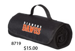 2025 Diamond Dawgs - Black Fleece - Roll Up Blanket