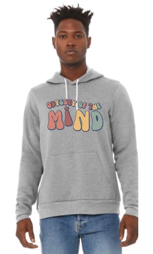 2024 Wellsville Odyssey of the Mind - Grey Retro Design - BELLA + CANVAS - Unisex Sponge Fleece Hoodie